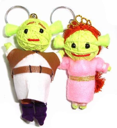 Shrek &amp; Fiona Voodoo String Doll Keyring Keychain by touchable dream