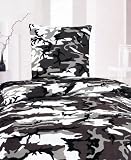 Camouflage Bettwäsche schwarz-weiss