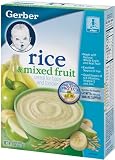 Gerber Cereal, Rice & Mixed Fruit with NutriProtect, 8-Ounce Boxes (Pack of 6)