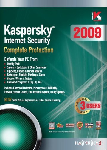 Kaspersky Internet Security 2009, 3-Desktop, 1 year Subscription (PC)