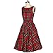 Christmas Present Women's 1950s Sundress Plaid Sleeveless Vintage Party Swing Dresses