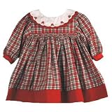Newborn Girls Dress - Plaid with Floral Embroidery by Nursery Rhymes Petit Ami (3M - 6M)