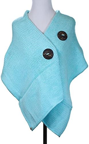 Pure Handknit Original Button Wrap Sweater Mint Blue Apparel