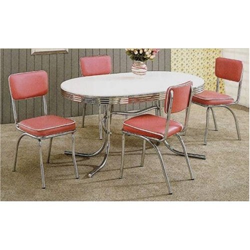 Childrens Toyshop  Kitchen & Housewares : Set of 2 50's Retro Nostalgic Style Dining Chairs w/Rose Covered Cushioned