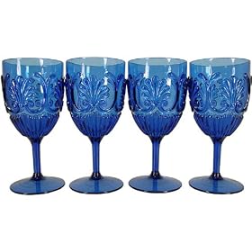 Set of 4 Le Cadeaux Break Resistant Drinkware Wine Glasses