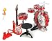 Kids Drum set 11 Pcs. with Rock n Roll Kareokee Microphone and Electronic guitar with 9 melodies and tons of other options, This is tons of fun for kids