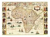 Africa - Panoramic Map - Africa Giclee Poster Print, 16x12