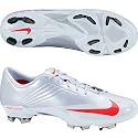 Nike Mercurial Talaria V FG - Metallic Platinum/Hot Red/White/Max Orange Firm Ground Soccer Shoes