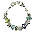 Sea Theme Green Glass Beads Sliding Bracelet Fashion Jewelry