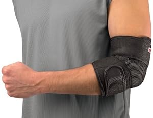 Mueller Adjustable Elbow Support, Black, One Size, Pack of 2 Braces