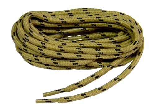 Heavy Duty Kevlar Reinforced Boot Laces Shoelaces (Tan W/black) 2 Pair Kit