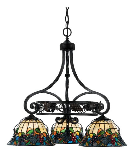 Quoizel TFFR5103VA Fruit Harvest 23-12-Inch One Tier Chandelier with Three Downlights Valiant Bronze Finish