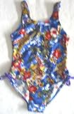 Girls 7-16 1-Piece Swimsuit Tie Sides - Royal Tropical