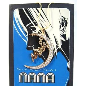 NANA: Crescent Moon Nana Logo Pendent Necklace-Silver