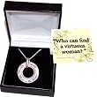 Who Can Find a Virtuous woman - &nbsp;Bible verse necklace ( 2.5cm or 1 inch ) - with Silver Chain and cards