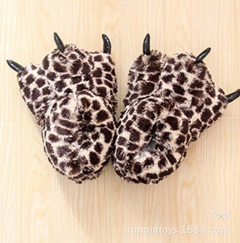 Tonwhar Unisex-adult Home Slippers Cartoon Cosplay Paw Claw Shoes (leopard)