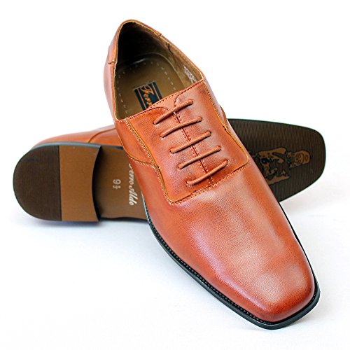 Ferro Aldo Men's Formal Brown Snipe Toe Dress Shoes Lace up Oxfords 19277a