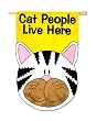Cat People Live Here Regular Size Applique Flag