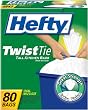 Hefty Twist Tie Tall, 13 Gallon Kitchen Bags, 80 Count Boxes (Pack of 6)
