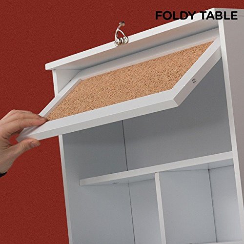 Wandklapptisch mit integriertem Regal, Wandschrank Foldee Table W