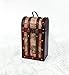Twine Old World 2 Wooden Decorative Storage Lid and Handle, Wine Accessory Sets, Wood, Faux Leather in Antique Map Design Liquor Gift Box, 2 Bottle, Multicolor
