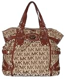 Michael Kors Purse Handbag Large N/S Beige/Mocha Tote Gansevoort