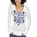 Mossimo Supply Co. Juniors V-Neck Raw Edge Printed Top - True White
