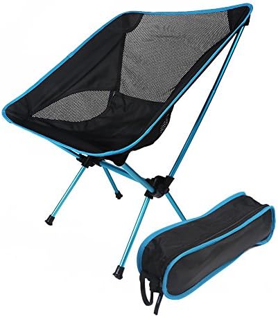Portable Ultralight Outdoor,Folding Aluminum Camping/Hiking/Beach Chair Moon Chair Fishing Chair (Sky Blue)