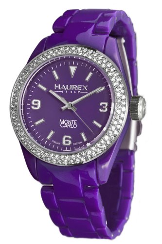 Haurex Italy Womens PV360DV1 Monte Carlo Double Crystal Bezel Ring Luminous Watch