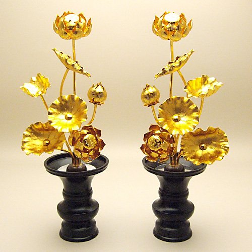 常花 花立付 5寸(一対)(総高さ(花立含む)26cm)◆仏壇用の仏具・常花(じょうか)
