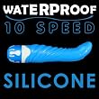G-spot Vibrator Silicone Ribbed Waterproof (Blue)