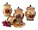 4PC CANISTER SET , JAR, EUROPEAN TUSCANY GRAPE DECOR