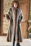Women's Long Haired Beaver Coat with Fox Tux