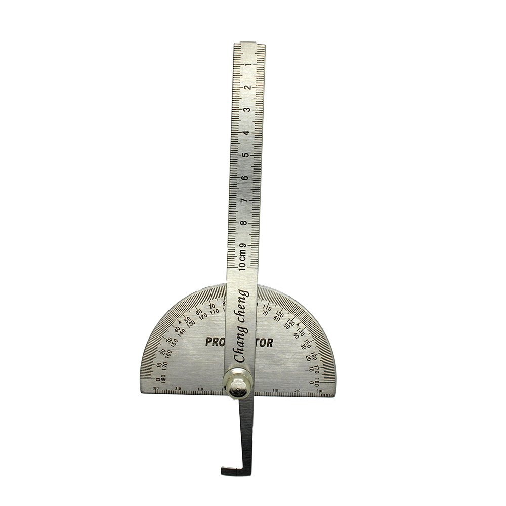 AUTOTOOLHOME Stainless Protractor Angle Finder Rule Measure Tool Craftsman Ruler Woodworking 