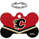 NHL Calgary Flames Bone Engravable Pet ID Tag