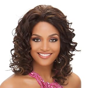 BEVERLY JOHNSON Lace Front Synthetic Wig - CANDI - Color#4/30 - Light Brown/Medium Brown Red