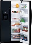 Review GE  / GE GSS22JETBB 22.0 cu. ft. Side by Side Refrigerator with 3 Glass Shelves, Gallon Door Storage, 2 Stack Drawer System and External Water/Ice Dispenser & Temperature Controls: Black