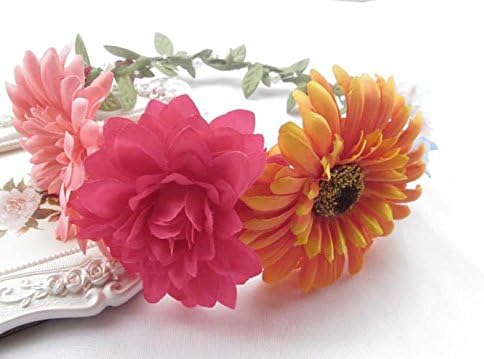 Fairy wedding bridal headpiece Boho flower head wreaths Woodland silk daisy crown Boho Props garlands Yellow