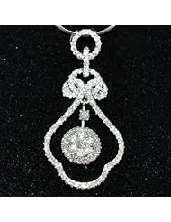 Diamond Chandelier Pendant Vintage Inspired .84ct 14K White Gold 1.25" New Charm
