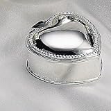 SILVER HEART JEWELRY BOX - SILVER PLATED BEADED HEART JEWELRY BOX
