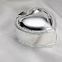 SILVER PLATED BEADED HEART JEWELRY BOX