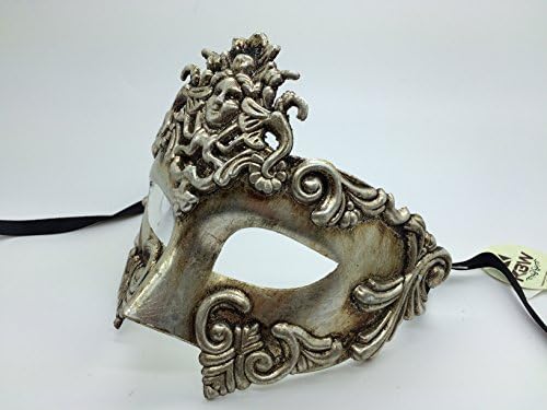 All Silver Medusa - Greek Venetian Masquerade Mask