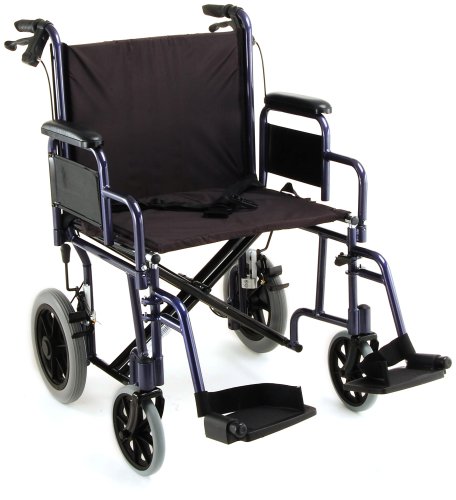 NOVA 332 Lightweight Transport Chair with Detachable Arms, Hand Brakes and 12