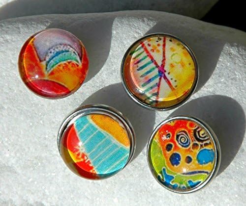 Colorful Abstract Pattern Snap Jewelry Button Interchangeable Jewelry Noosa Style Snap Charm Chunk Popper Snap. The Price is for one unit.