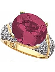 18K Two-Tone Gold Rhodolite Garnet and Diamond Ring -- LIFETIME WARRANTY
