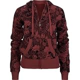 Apparel : INFAMOUS Flock Of Skulls Womens Hoodie - Maroon
