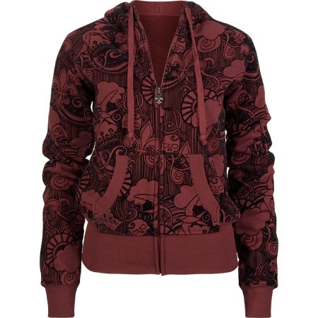 INFAMOUS Flock Of Skulls Womens Hoodie - Maroon