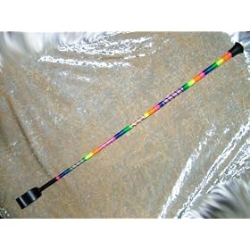 Cap End Highlighter Rainbow Coloured & Bound 25" Horse Riding Whip/Crop/Bat