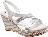 Softwalk Women's San Pablo Wedge Sandal,White/Silver,6.5 M US