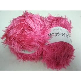 Two Balls Of 50gm PINK Moments (King Cole) Baby Double Knitting (Eyelash) Yarn (Wool) shade 275 (FREE Scarf Pattern)